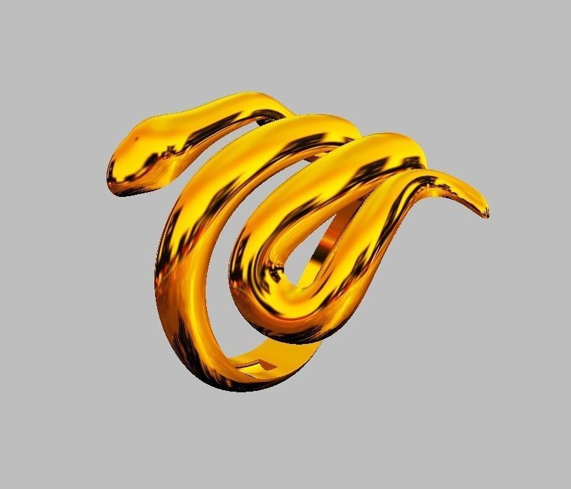 Snake Ring 3D print model_12
