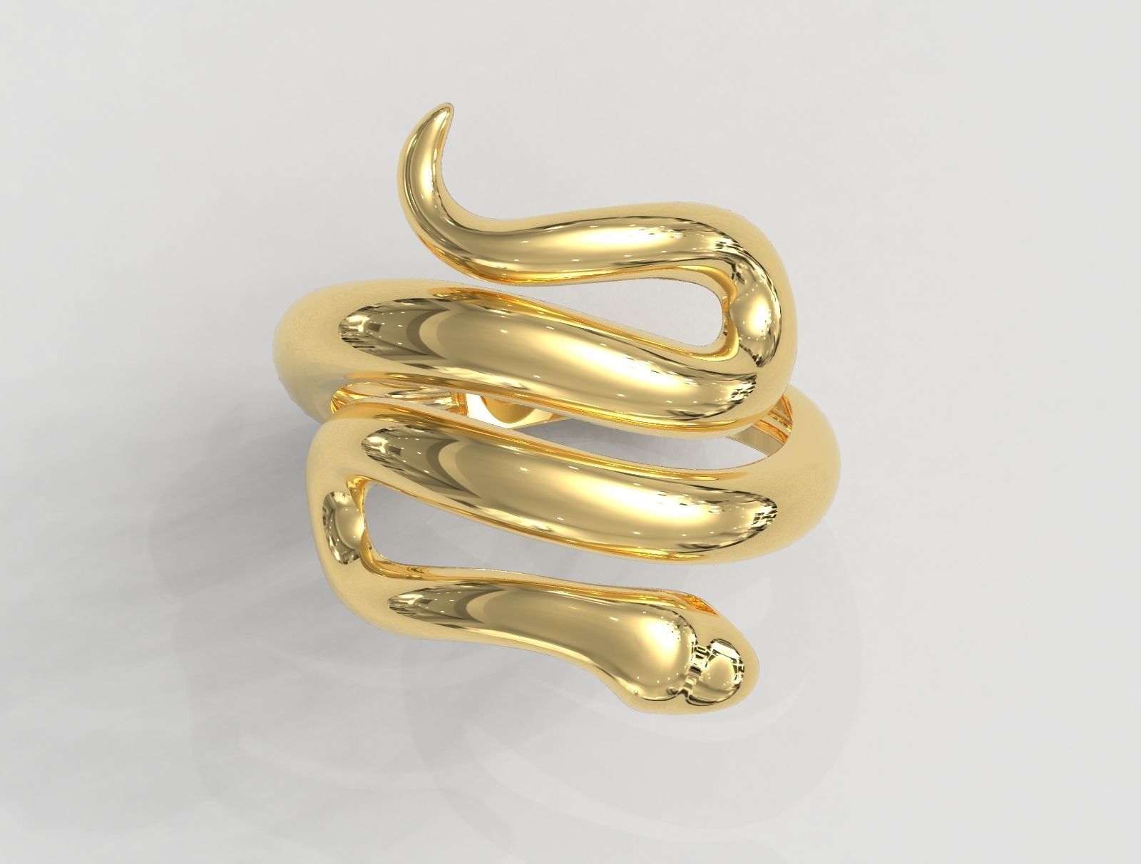 Snake Ring 3D print model_2