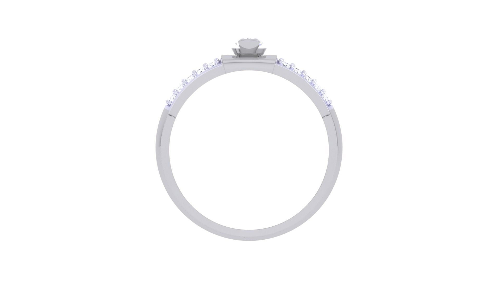 Women Solitaire Band Ring 3dm render 3D print model_10