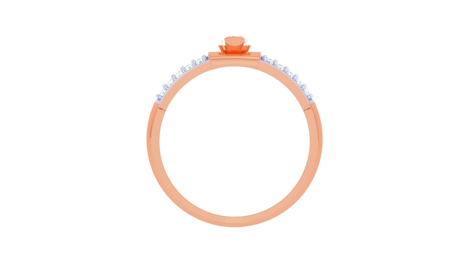 Women Solitaire Band Ring 3dm render 3D print model_11