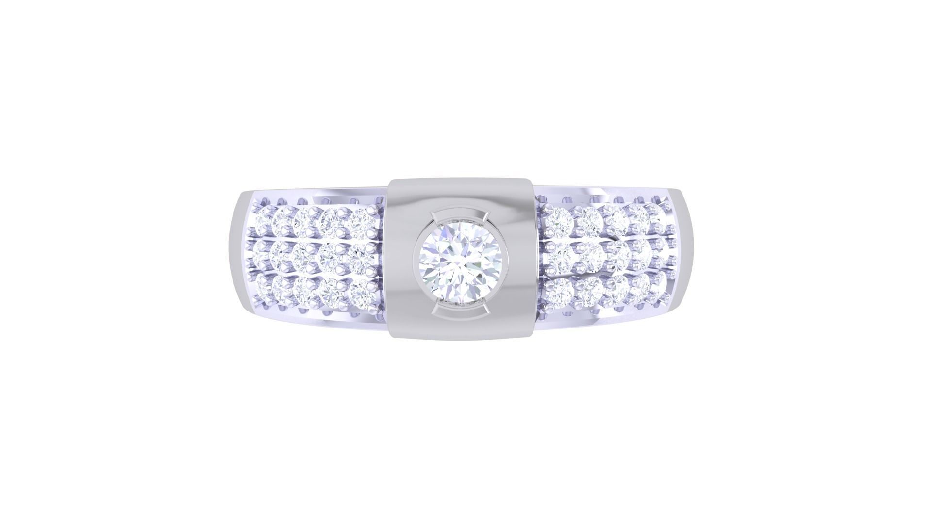 Women Solitaire Band Ring 3dm render 3D print model_7