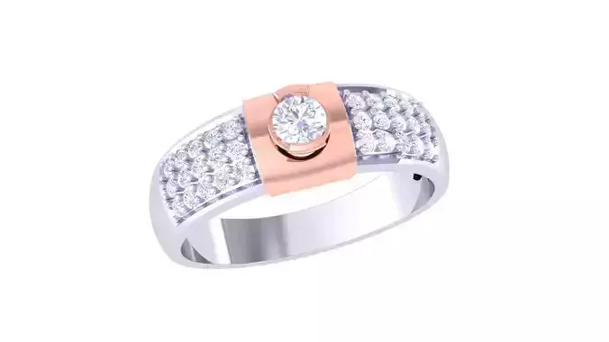 Women Solitaire Band Ring 3dm render