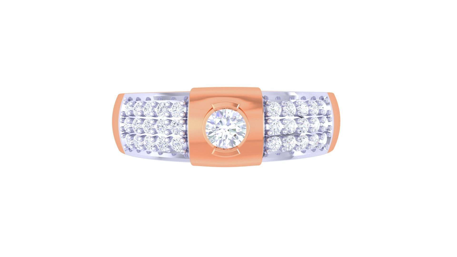 Women Solitaire Band Ring 3dm render 3D print model_8