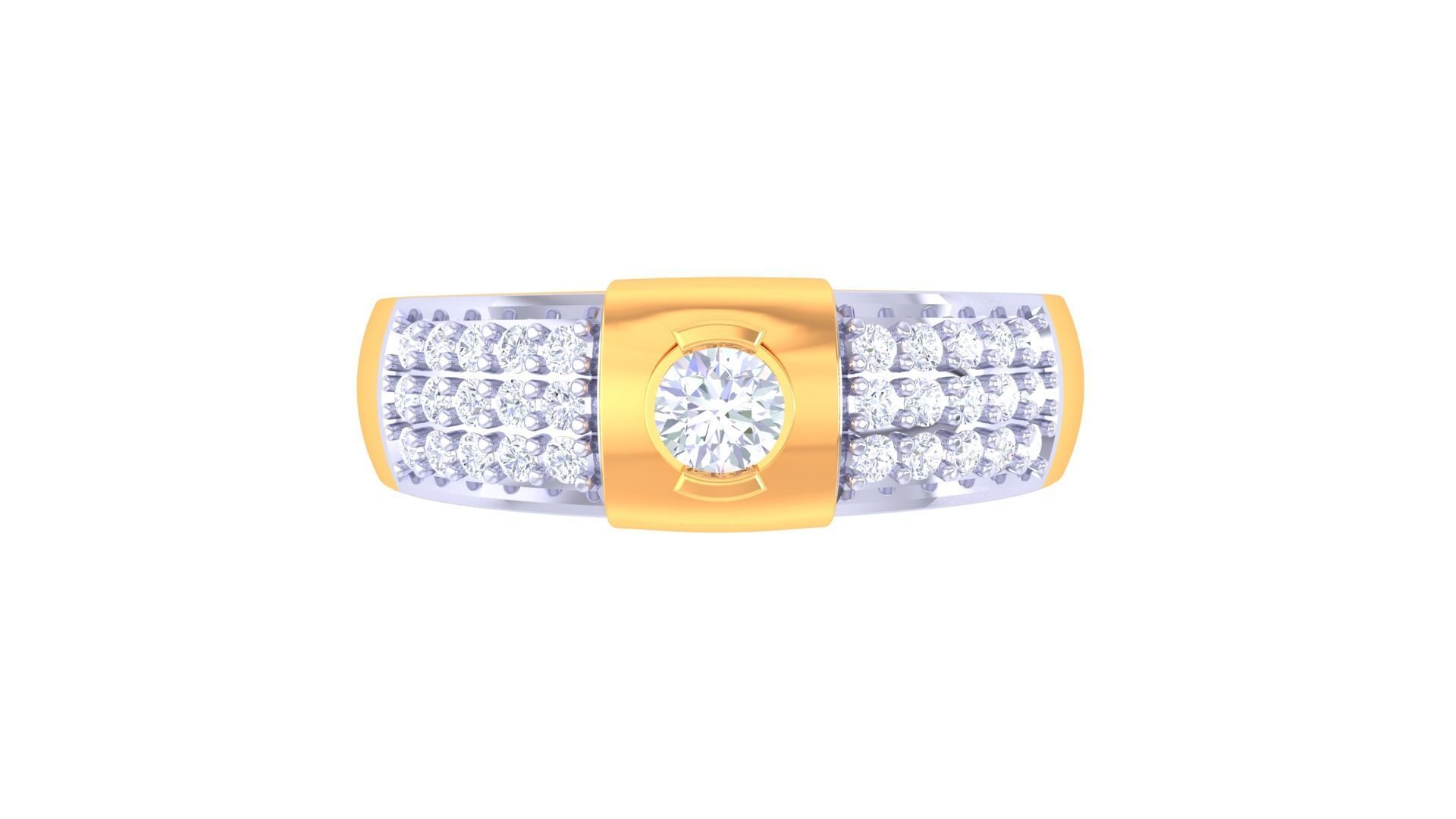 Women Solitaire Band Ring 3dm render 3D print model_6