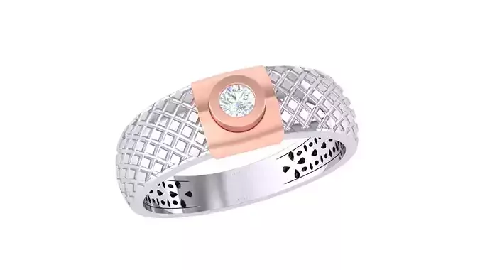 Women Solitaire Band Ring 3dm render