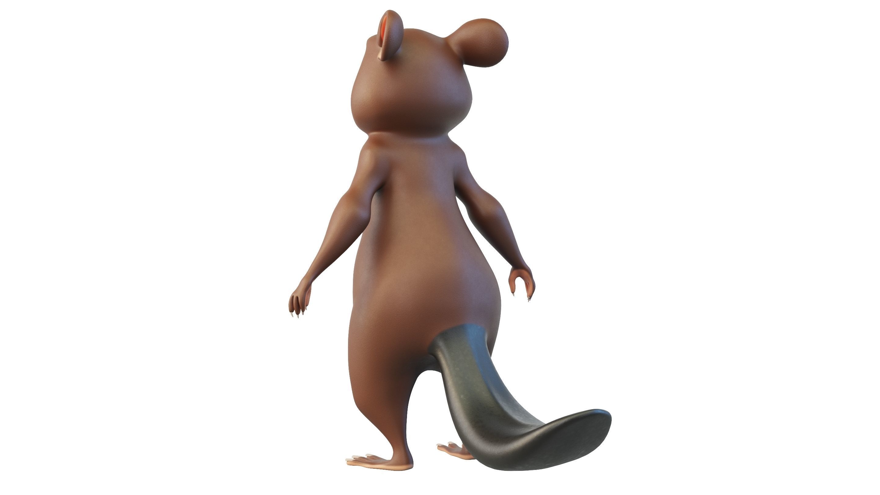 Cartoon Beaver Character 3D model_4
