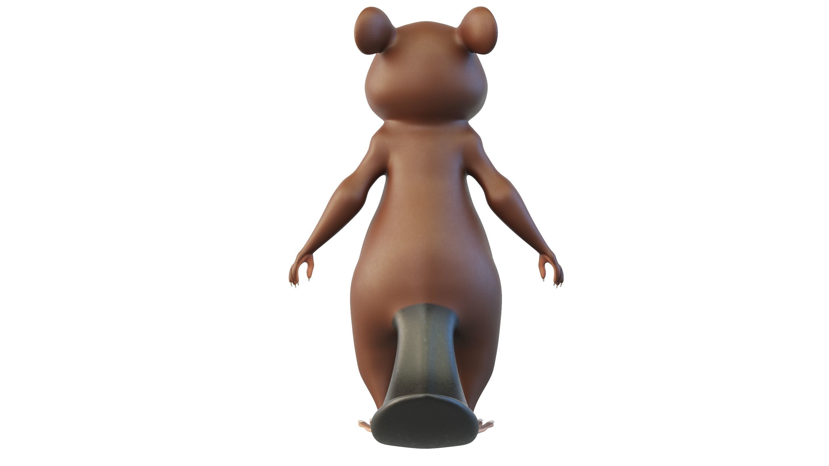 Cartoon Beaver Character 3D model_3