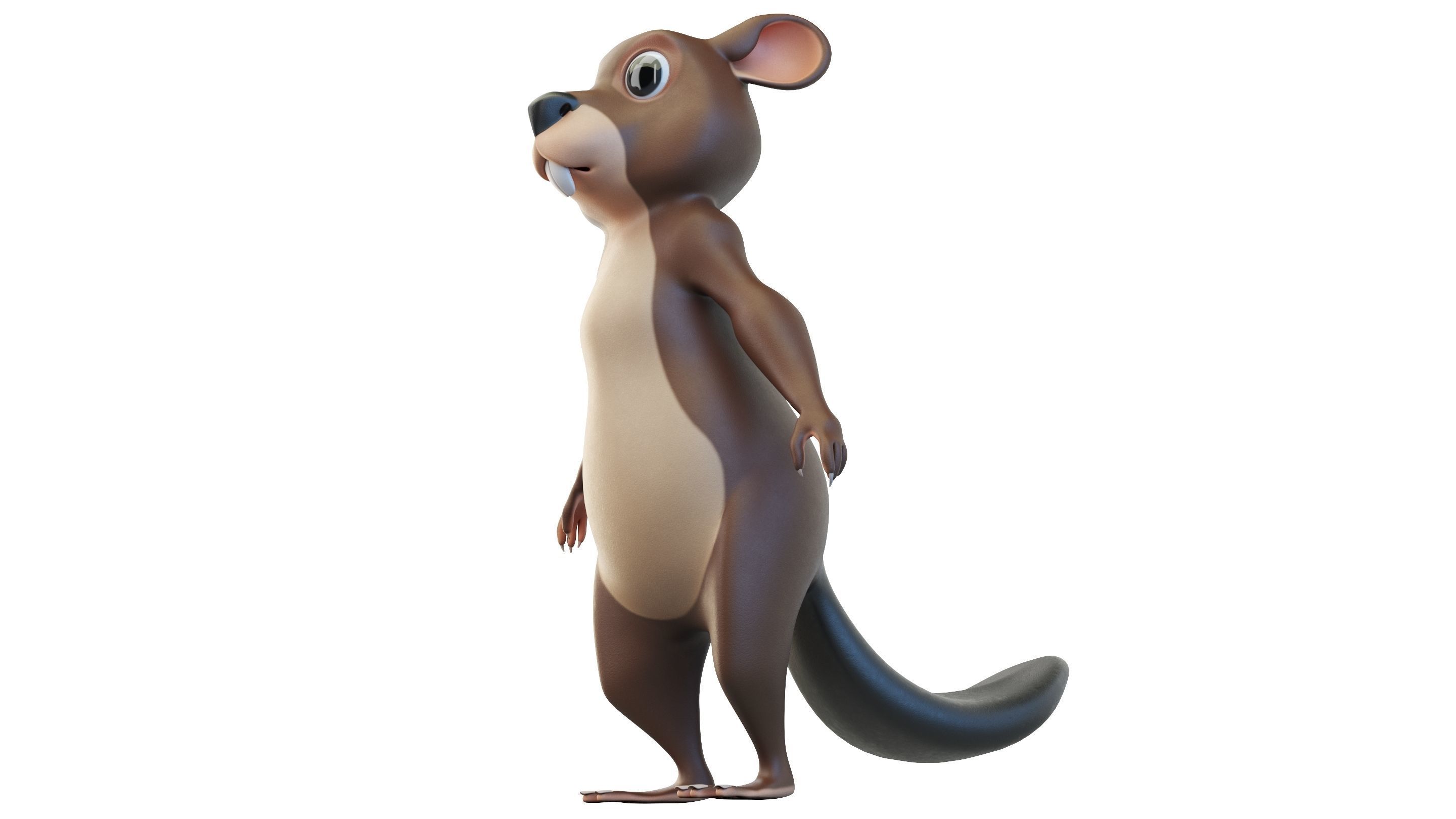 Cartoon Beaver Character 3D model_8