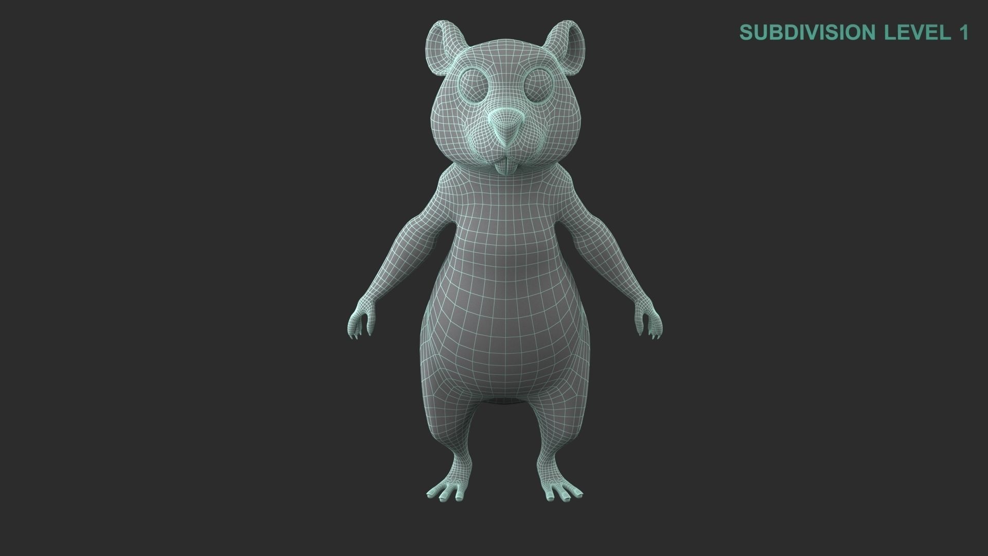 Cartoon Beaver Character 3D model_17