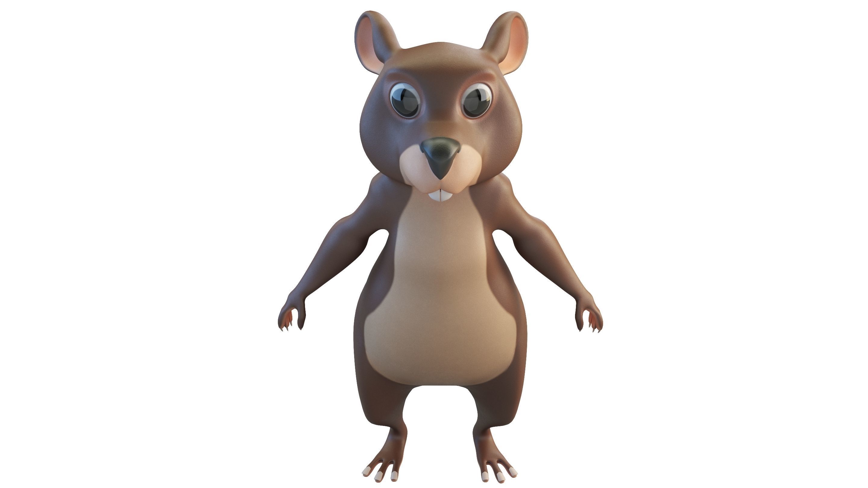 Cartoon Beaver Character 3D model_7