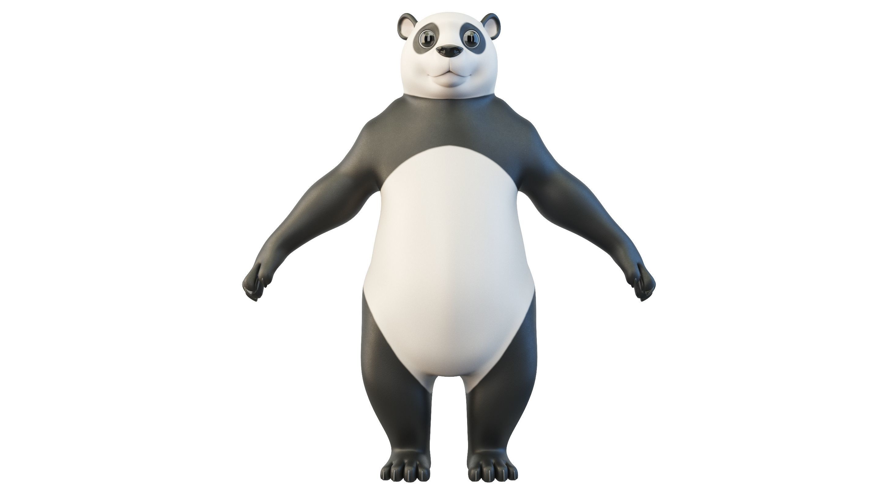 Cartoon Panda Character 3D model_1