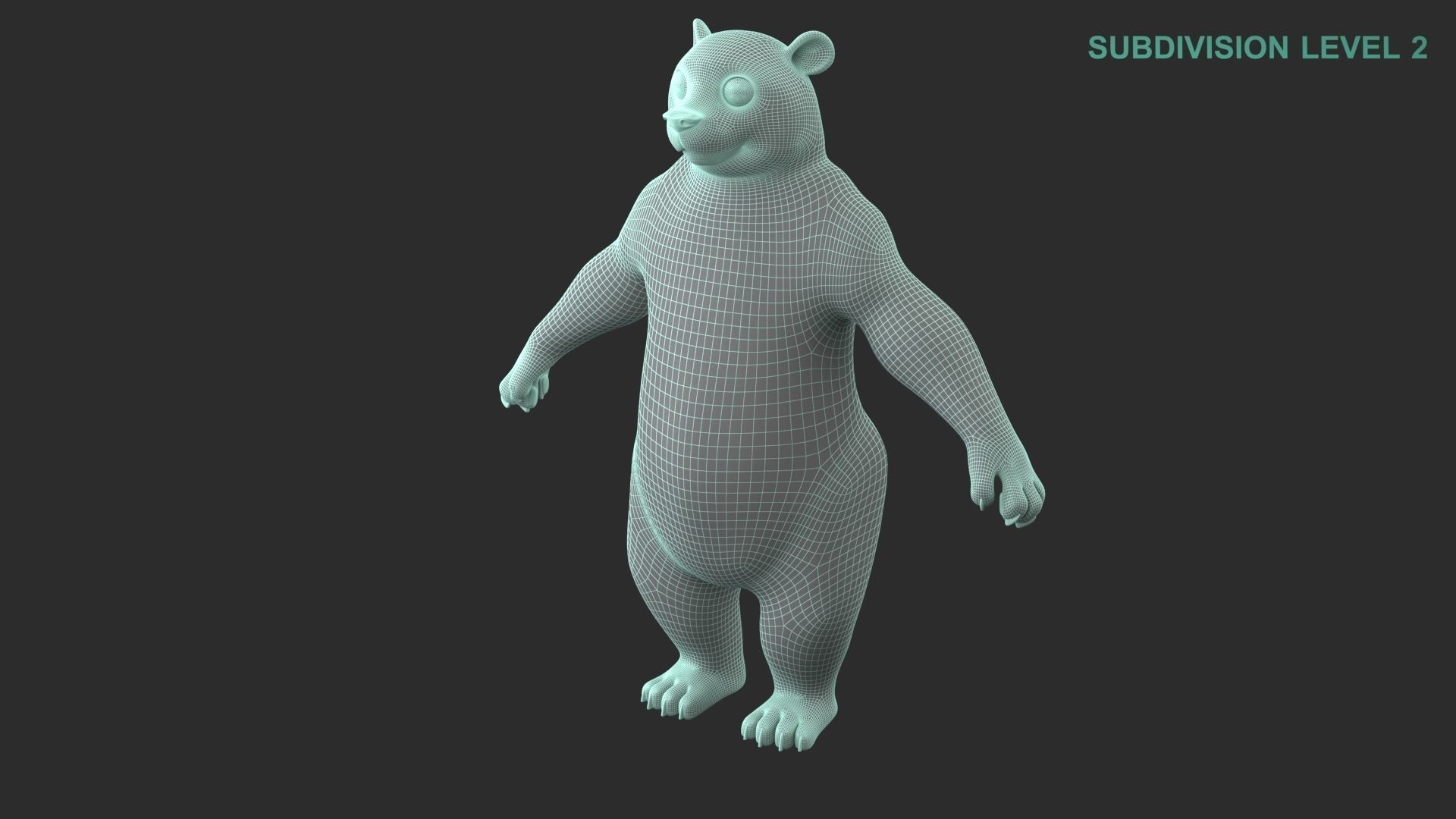 Cartoon Panda Character 3D model_13