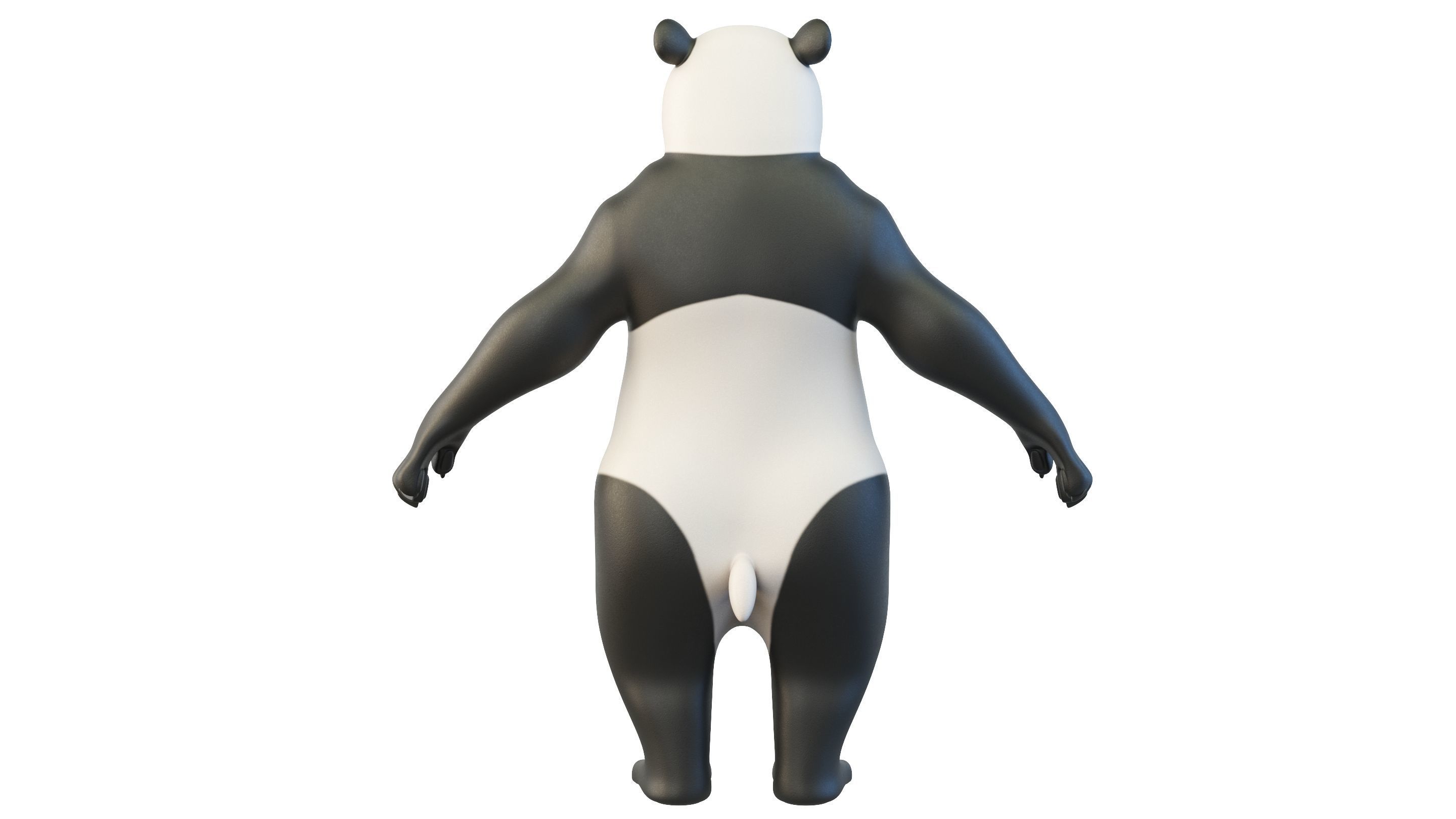 Cartoon Panda Character 3D model_3