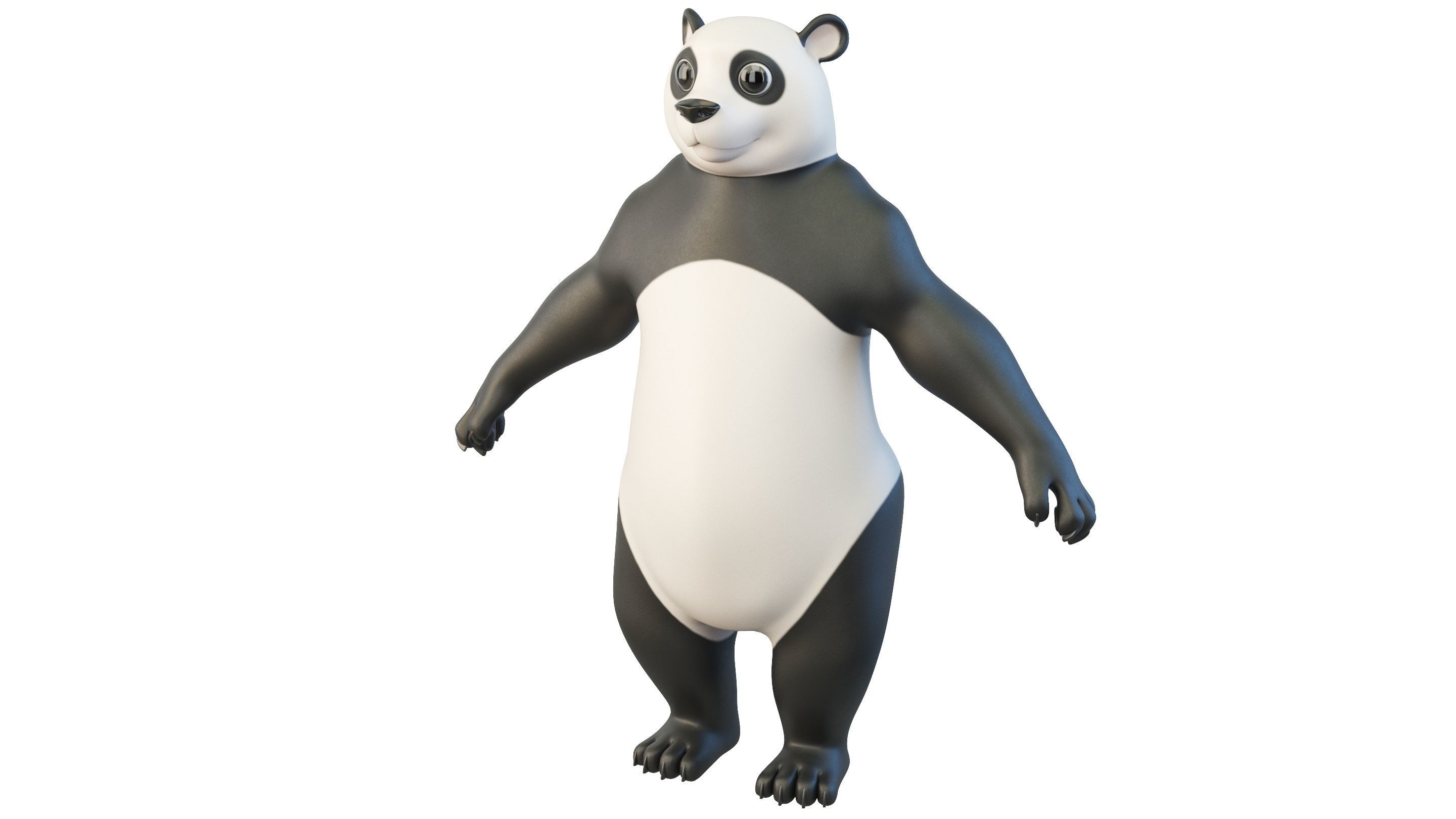 Cartoon Panda Character 3D model_10