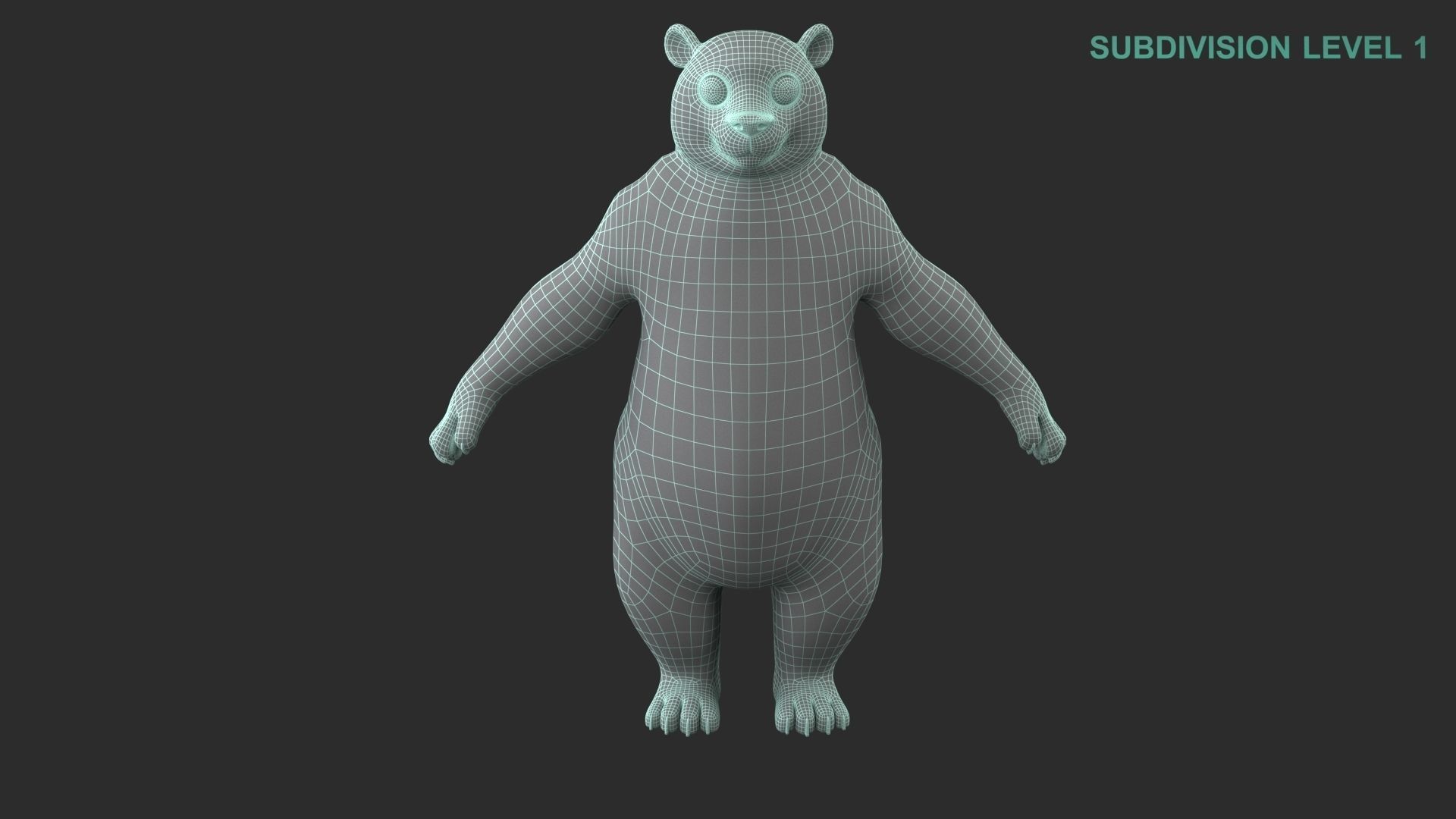 Cartoon Panda Character 3D model_17