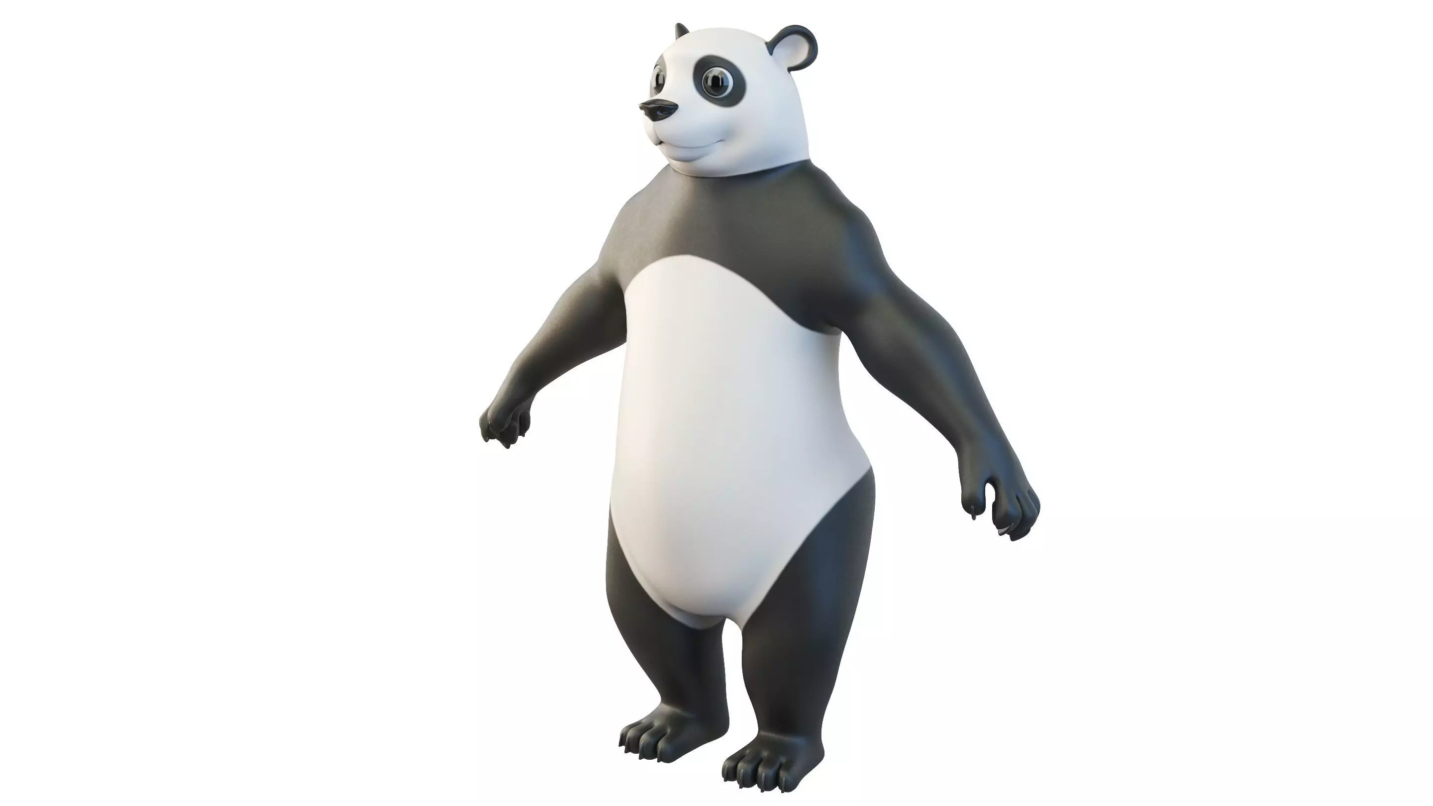 Cartoon Panda Character 3D model_0