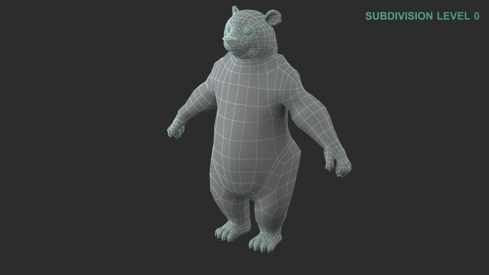 Cartoon Panda Character 3D model_19