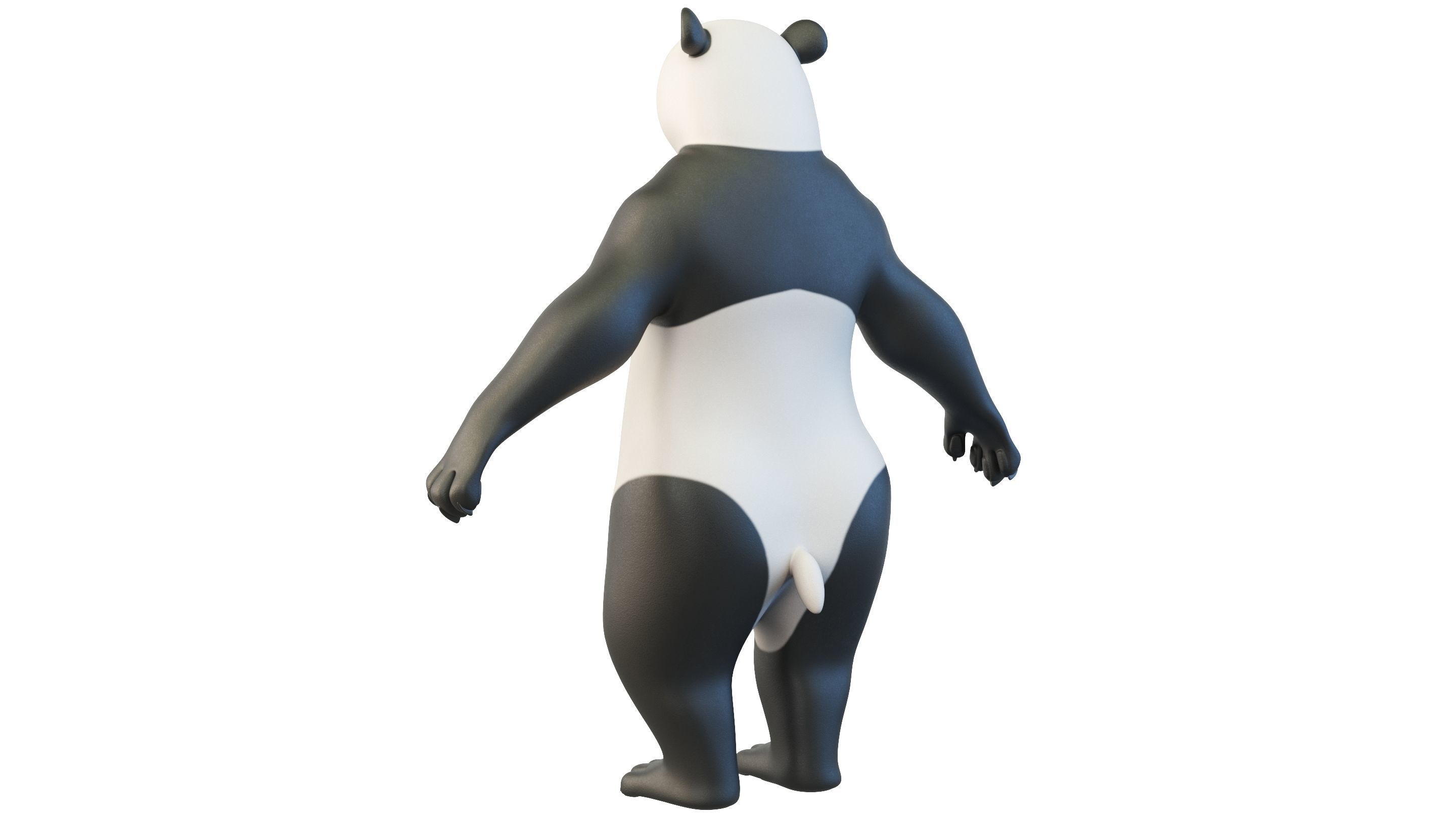 Cartoon Panda Character 3D model_4