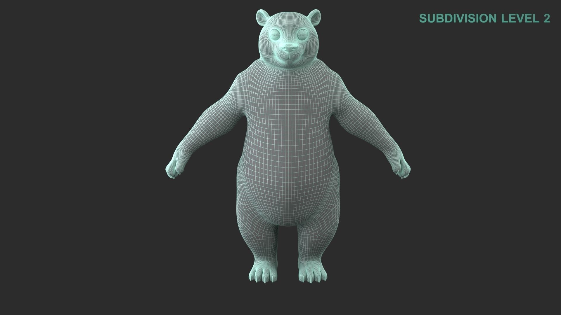 Cartoon Panda Character 3D model_14