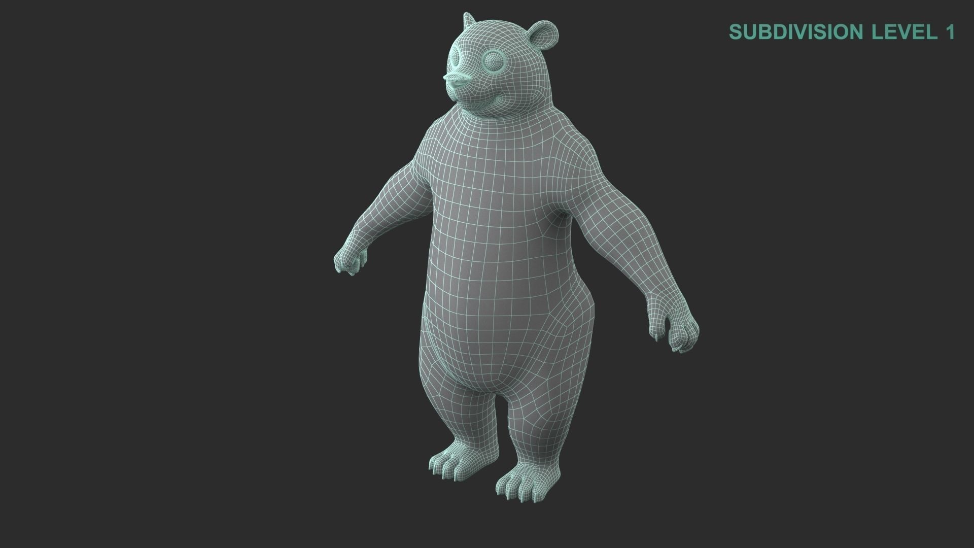 Cartoon Panda Character 3D model_16
