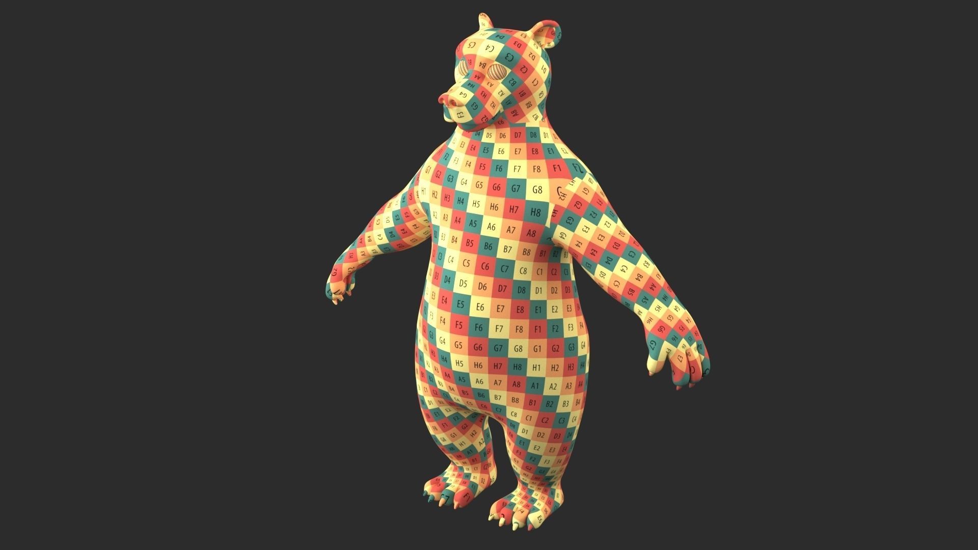 Cartoon Bear Character 3D model_12