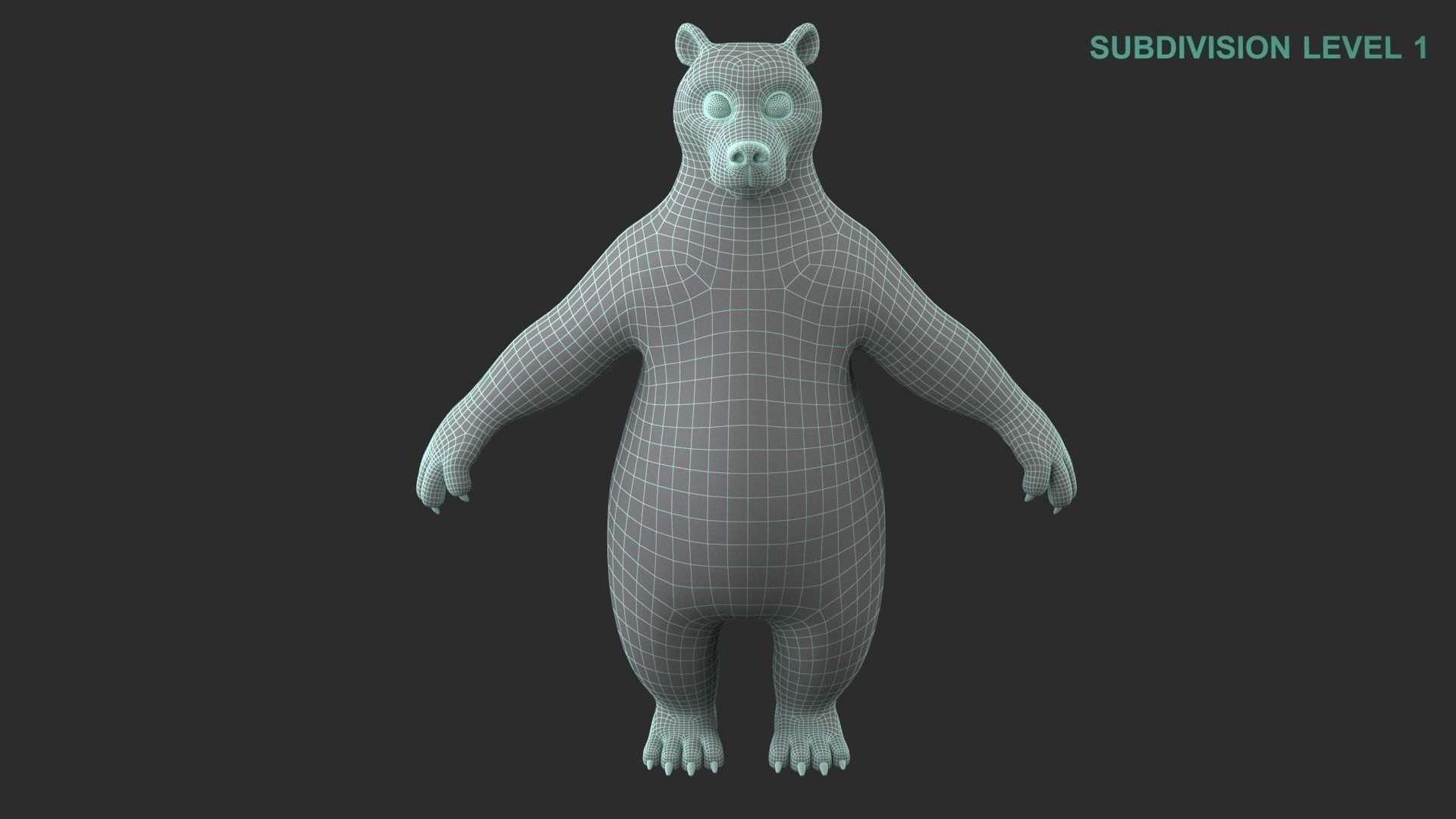 Cartoon Bear Character 3D model_17