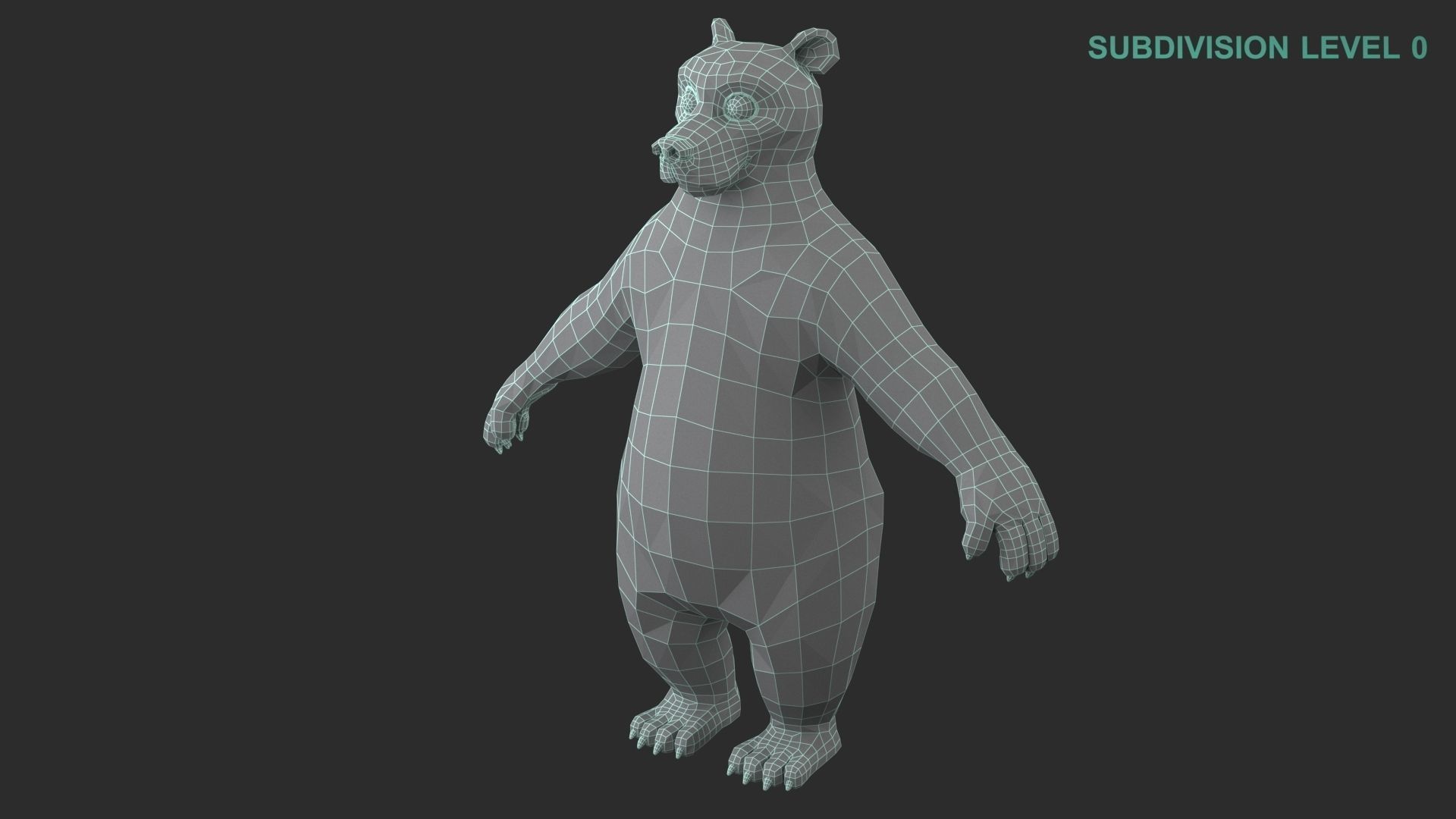 Cartoon Bear Character 3D model_19
