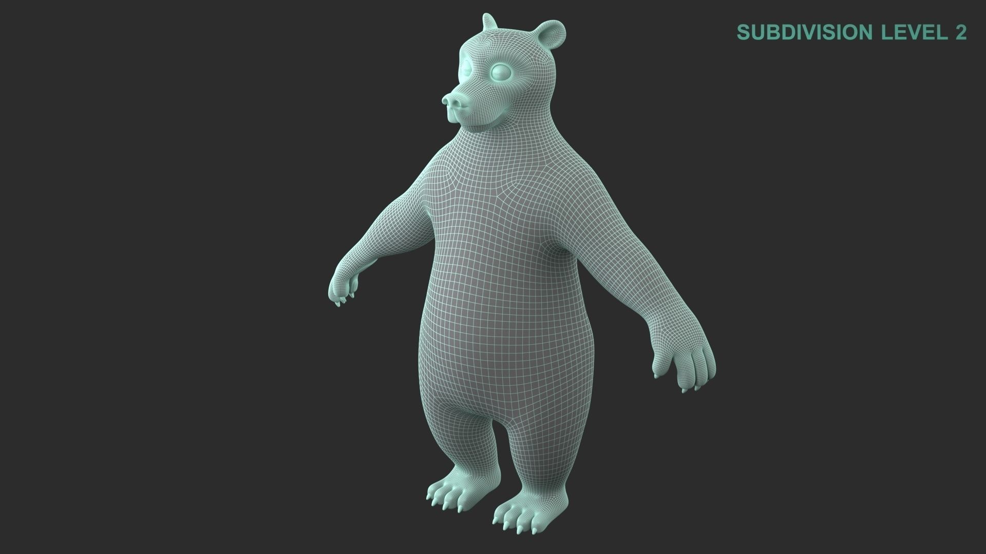 Cartoon Bear Character 3D model_13