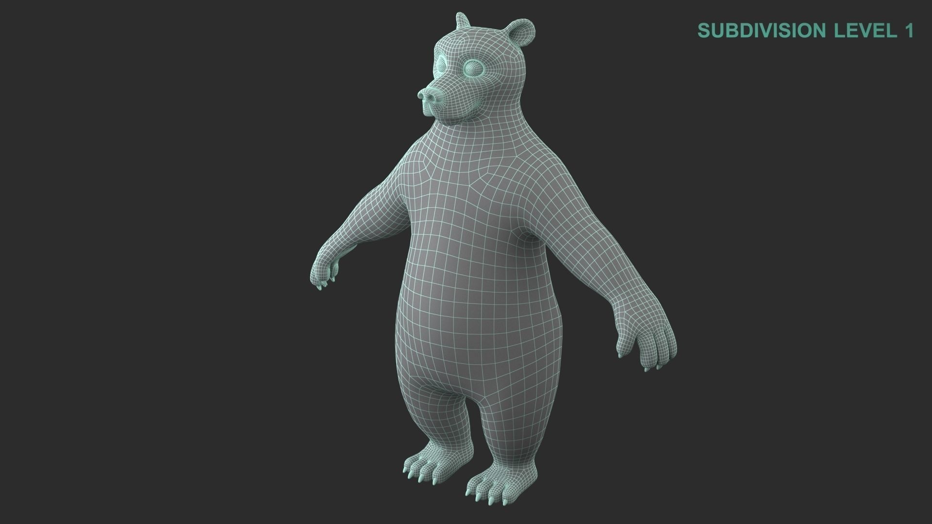 Cartoon Bear Character 3D model_16