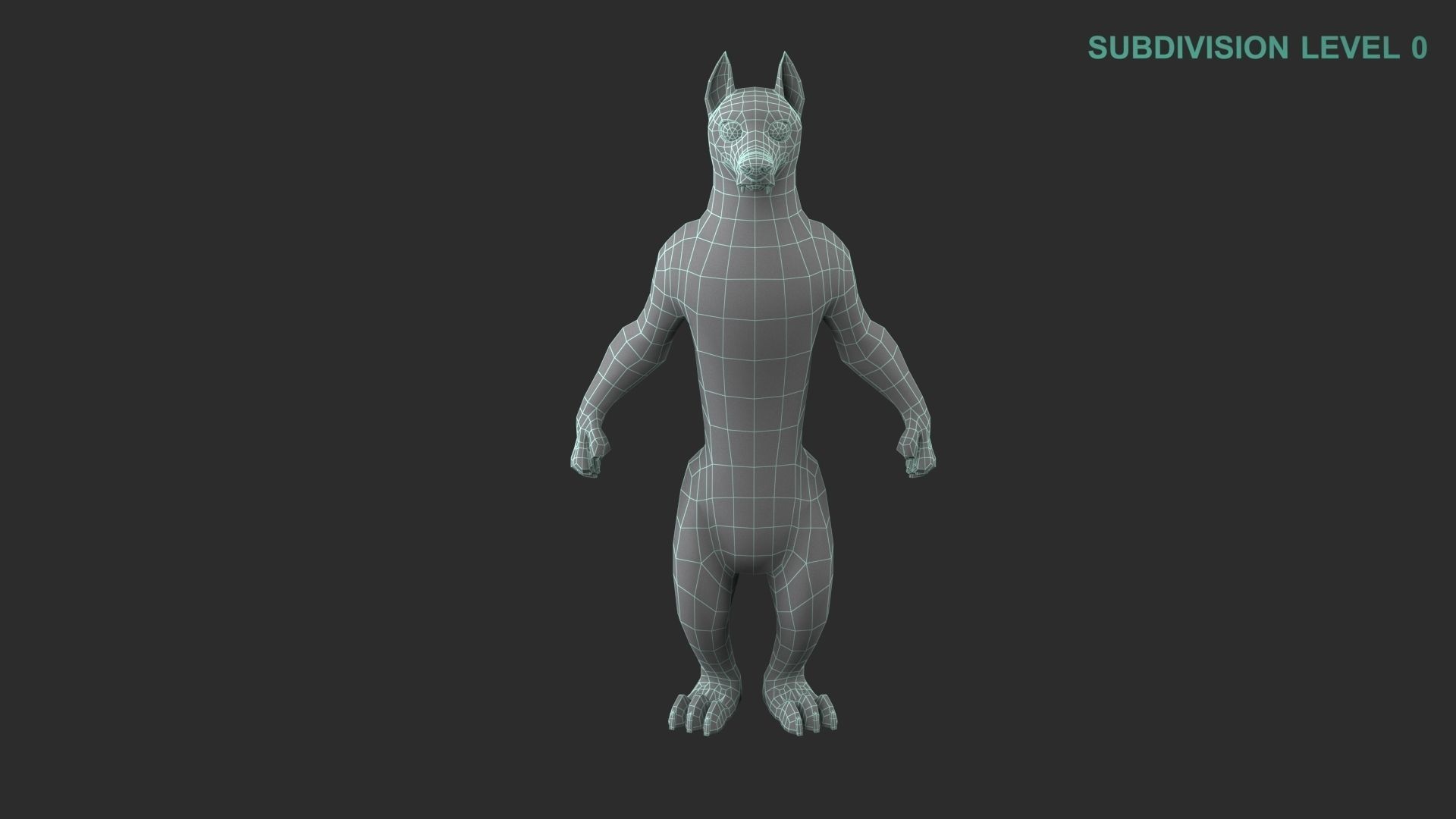 Cartoon Wolf Character 3D model_21