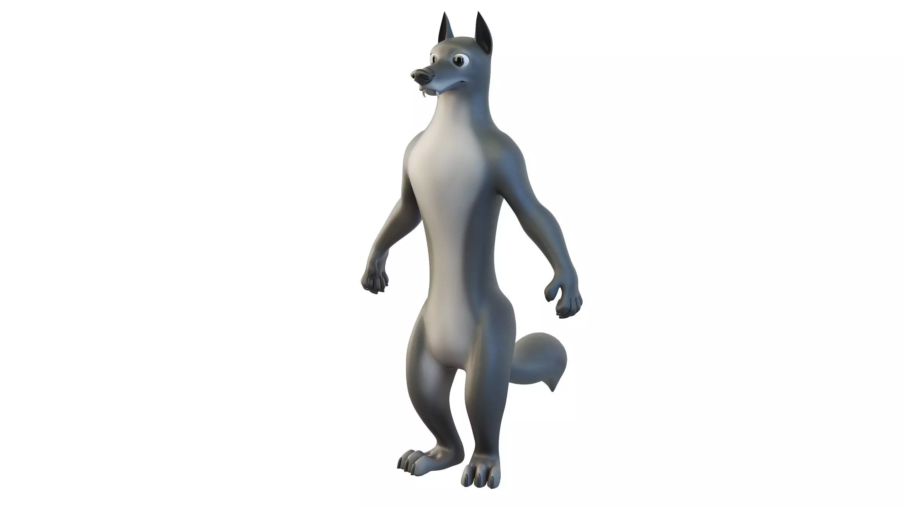 Cartoon Wolf Character 3D model_0