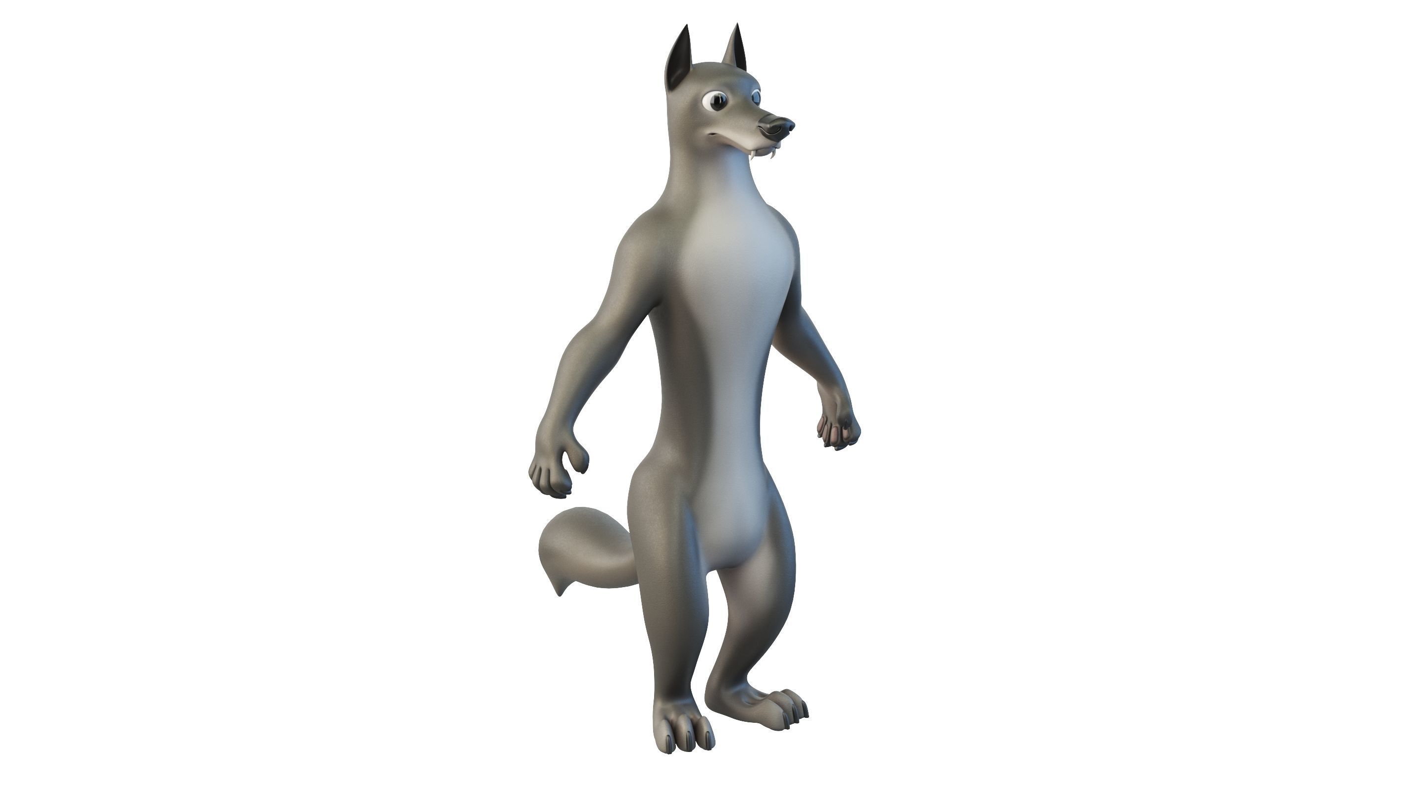 Cartoon Wolf Character 3D model_2