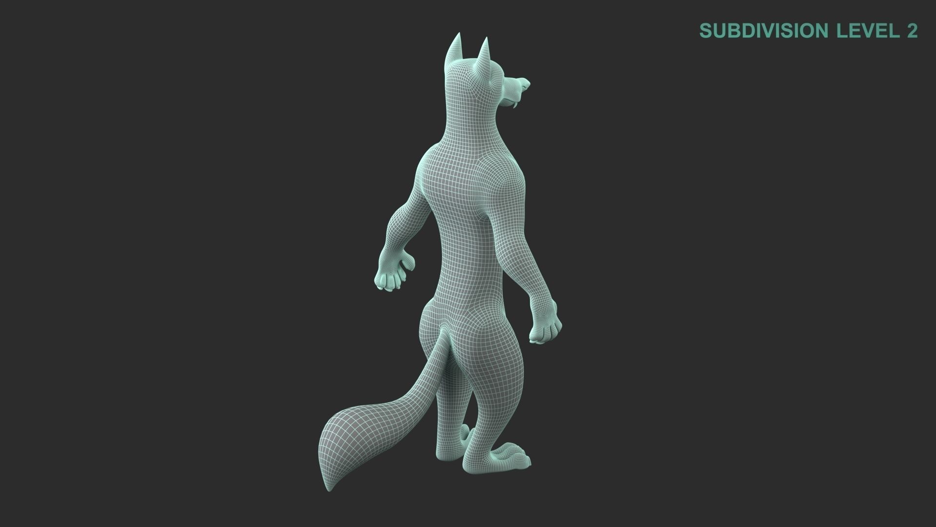 Cartoon Wolf Character 3D model_16