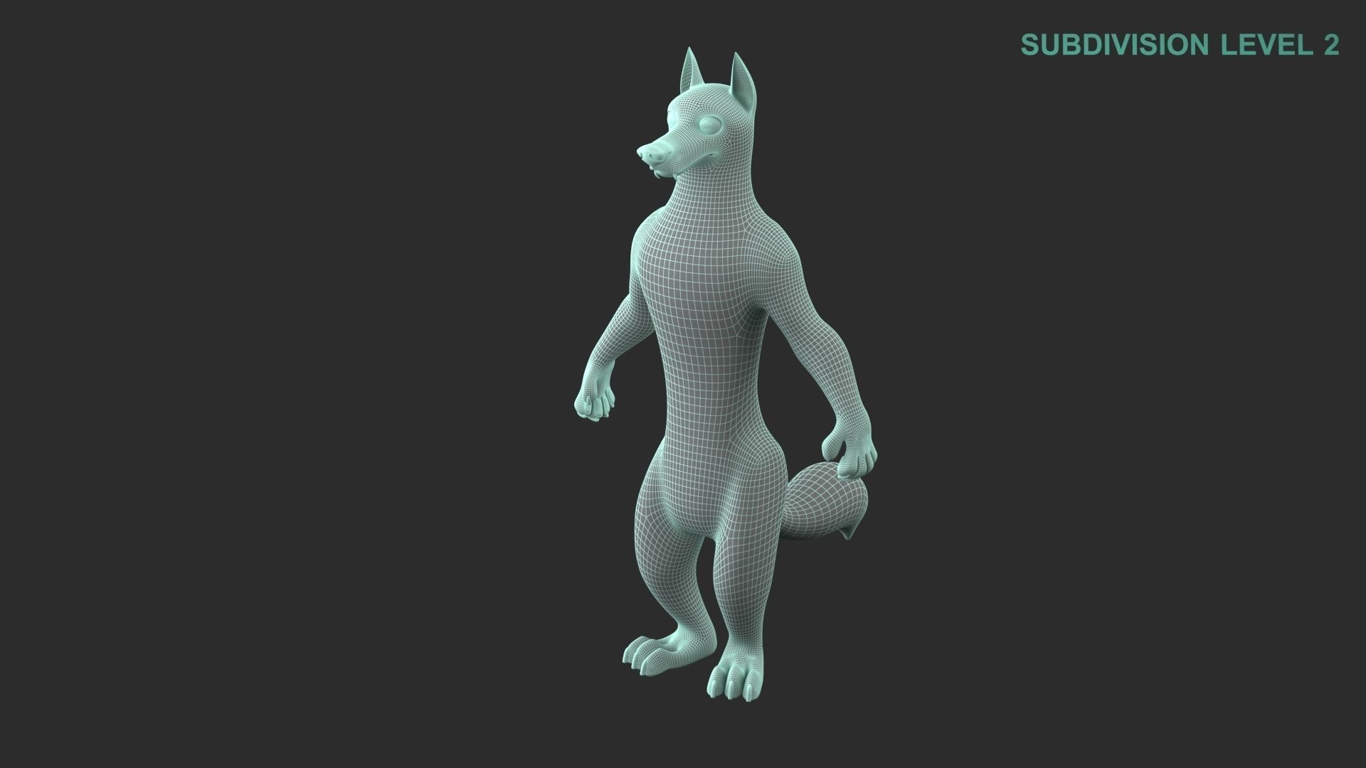 Cartoon Wolf Character 3D model_14