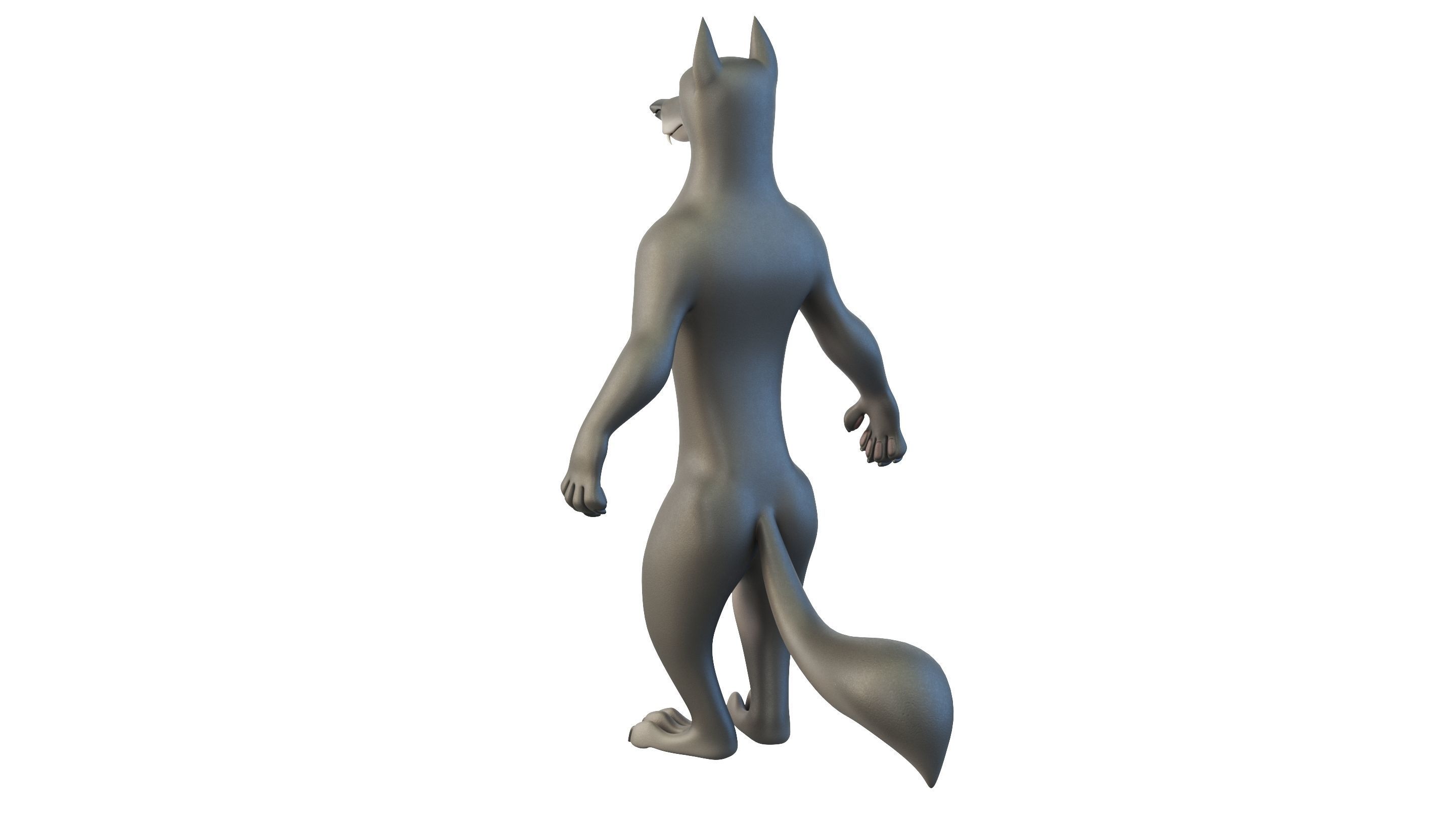 Cartoon Wolf Character 3D model_4