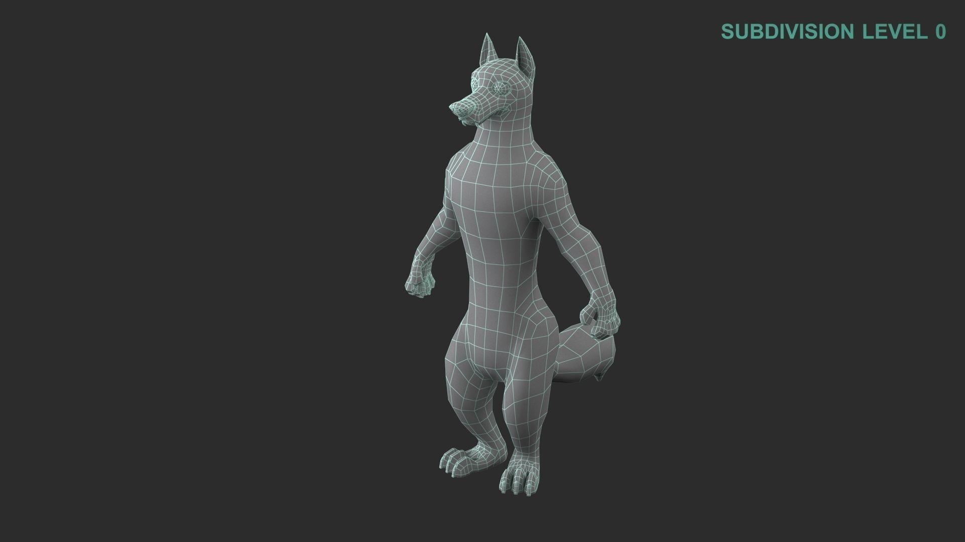 Cartoon Wolf Character 3D model_20