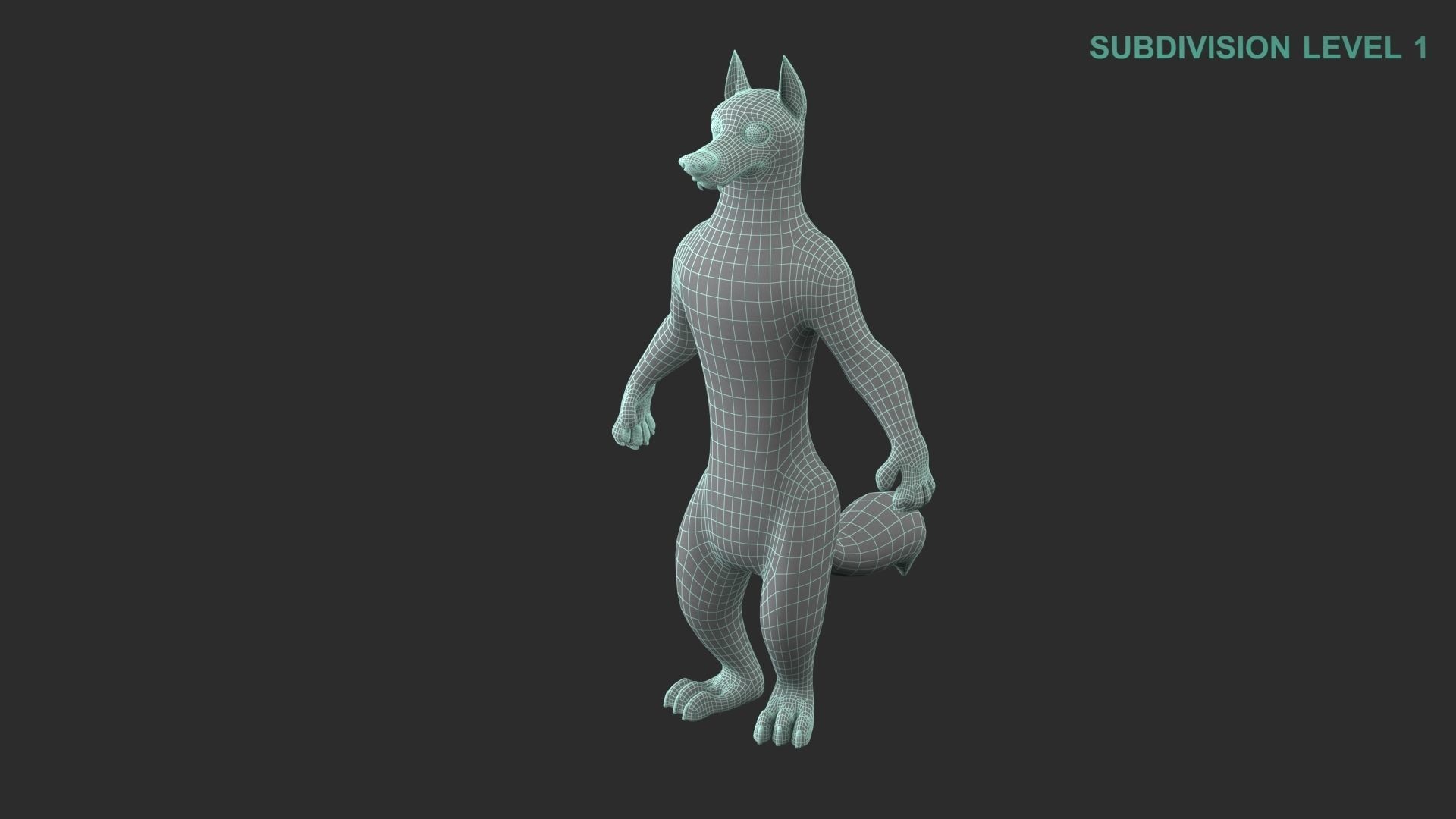 Cartoon Wolf Character 3D model_17