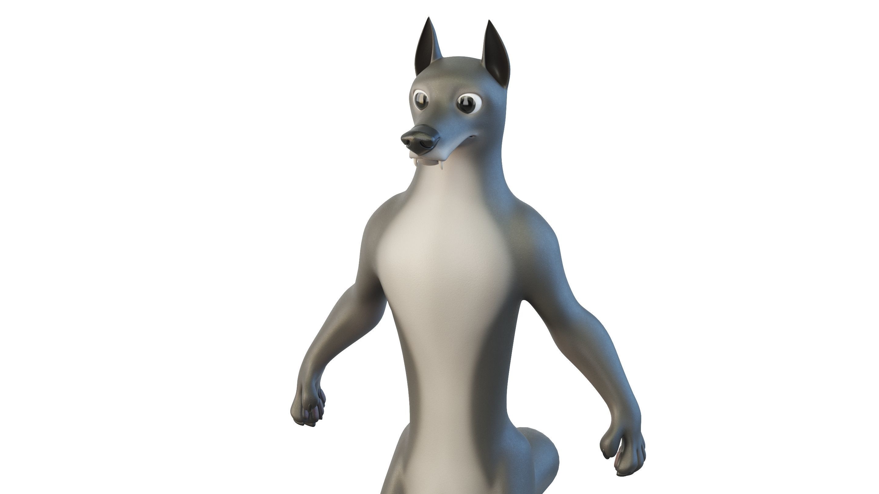 Cartoon Wolf Character 3D model_11