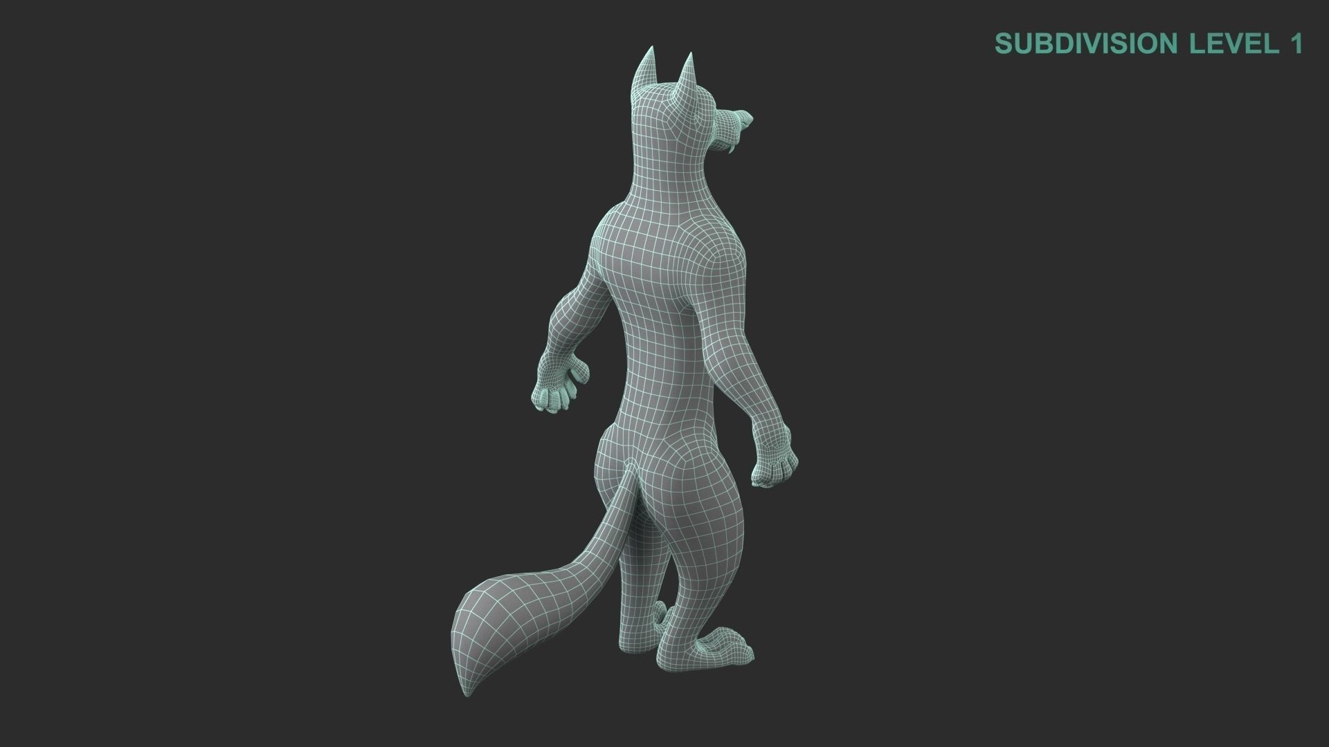 Cartoon Wolf Character 3D model_19