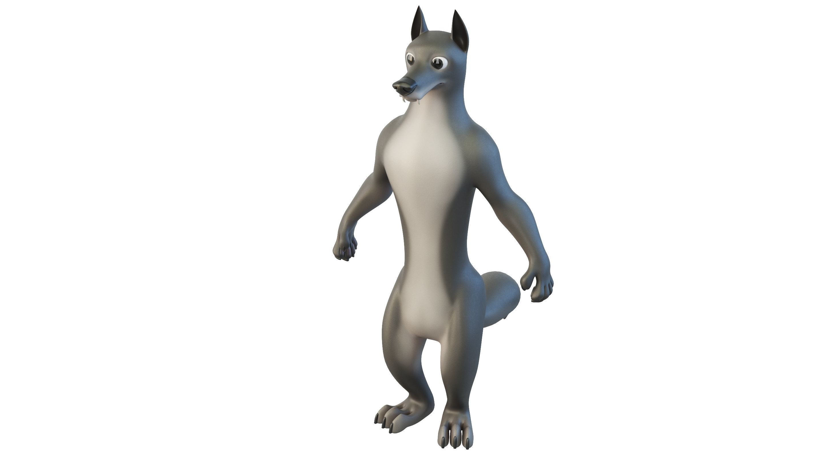 Cartoon Wolf Character 3D model_10
