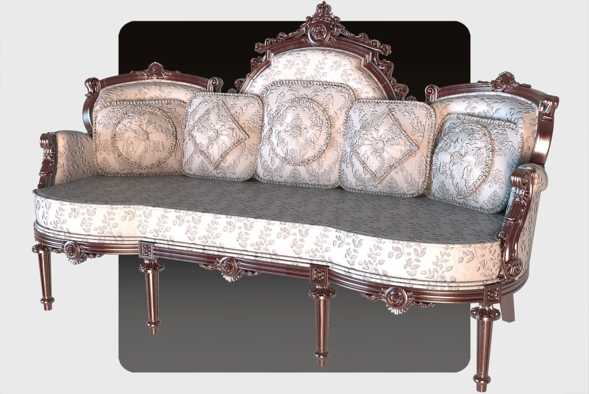 Carved canape for cnc 12 3D model_2