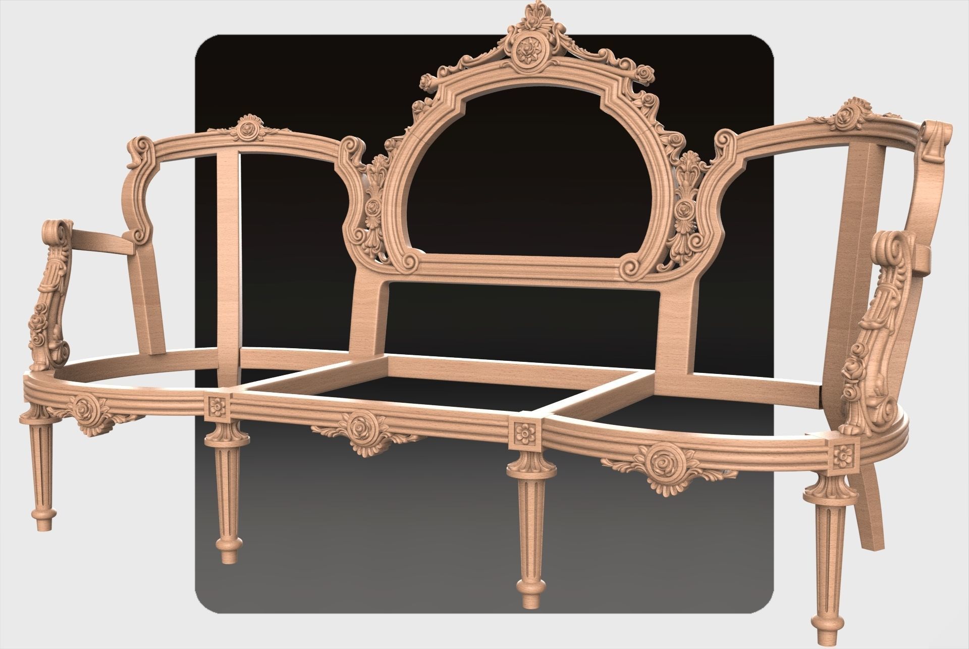 Carved canape for cnc 12 3D model_1