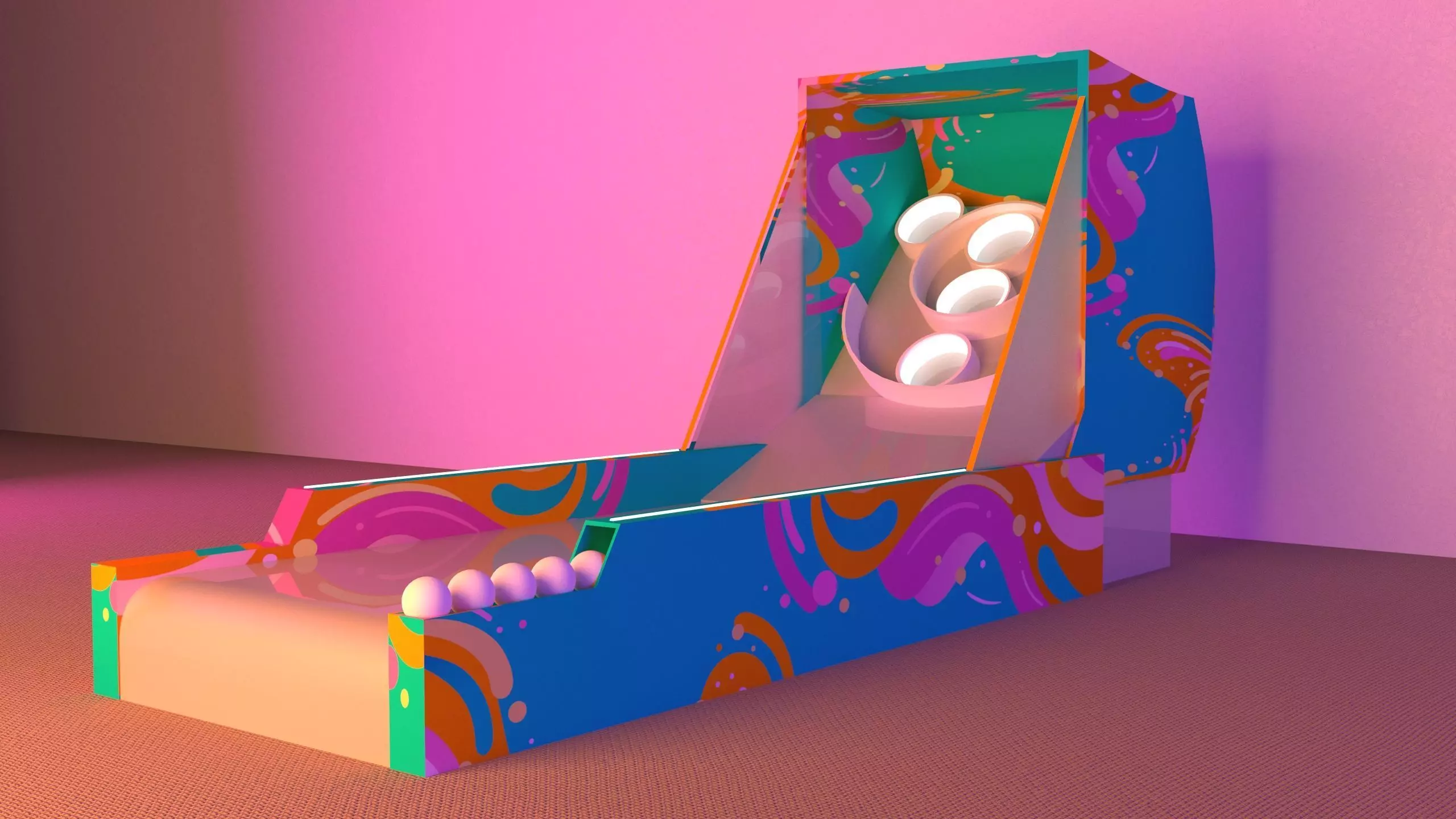 Skee-Ball Low-poly 3D model_0