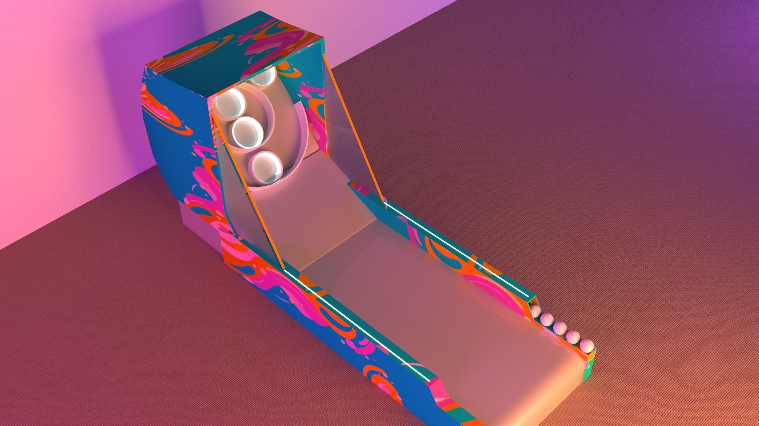 Skee-Ball Low-poly 3D model_3