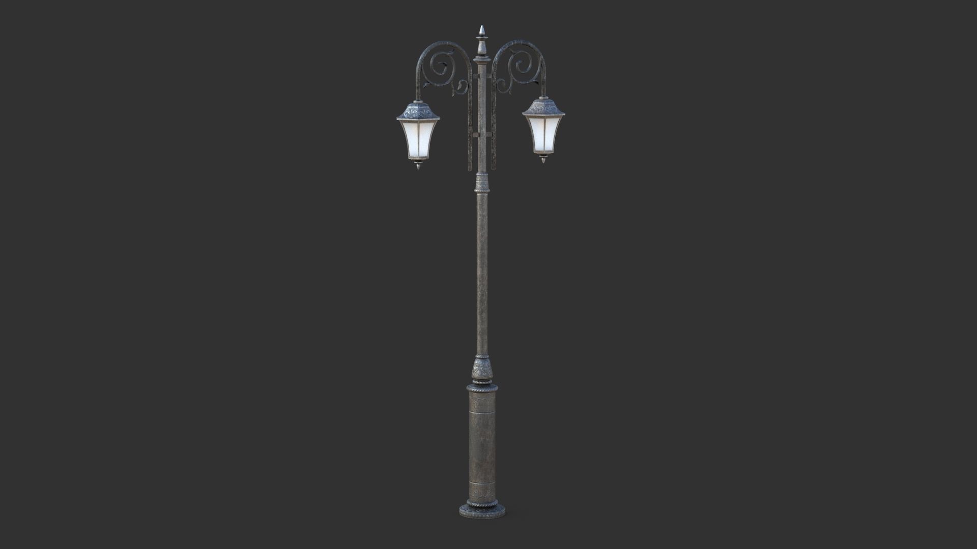 Street Lamp Low-poly 3D model_1