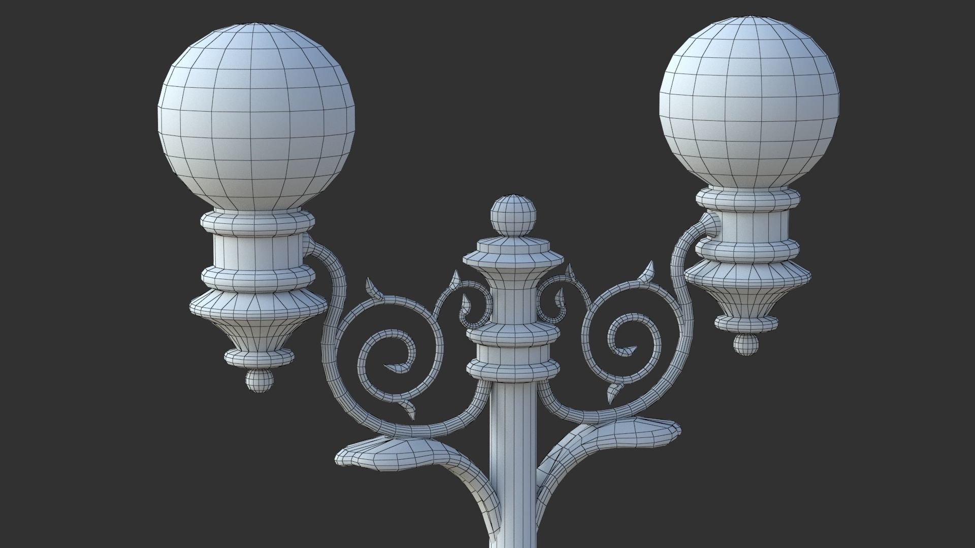 Street Lamp Low-poly 3D model_6