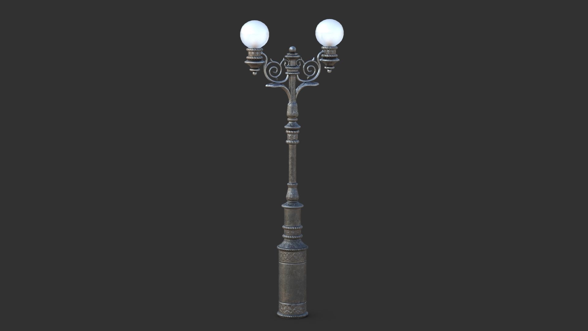 Street Lamp Low-poly 3D model_1