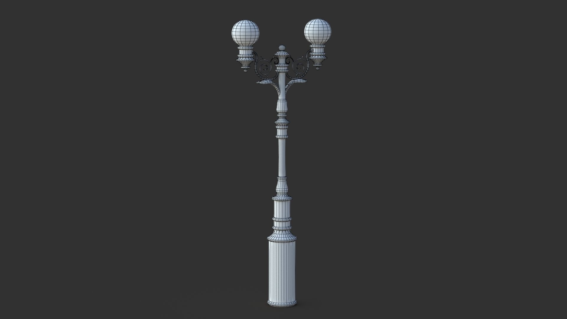 Street Lamp Low-poly 3D model_5