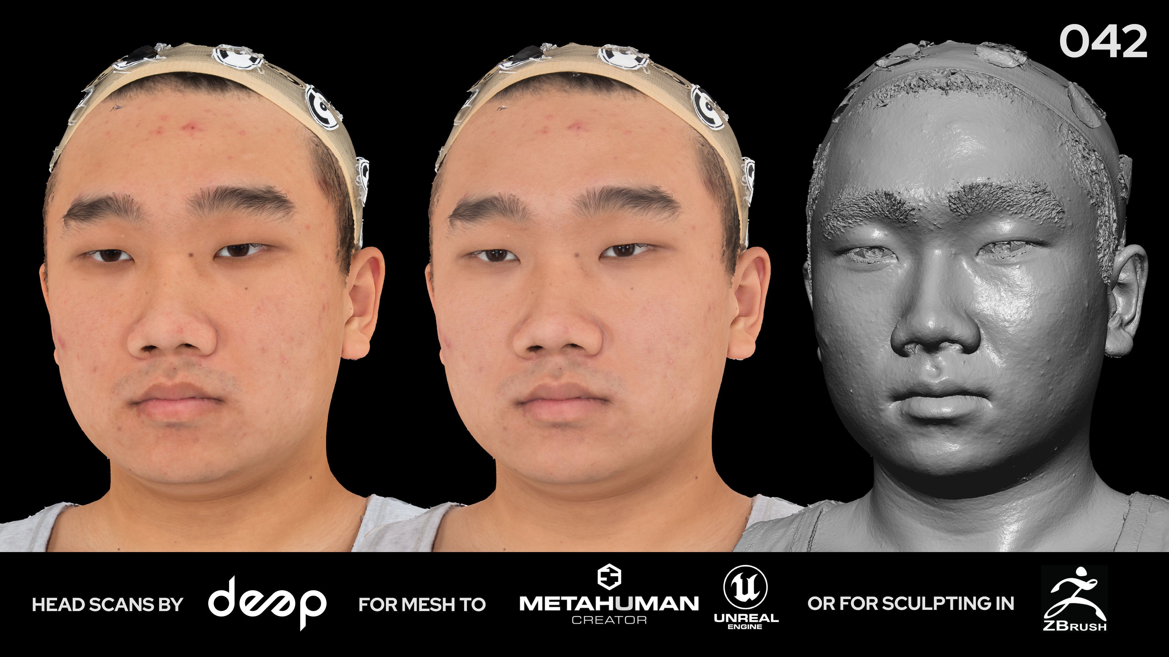 Asian Male 20s head scan 042 3D model_2