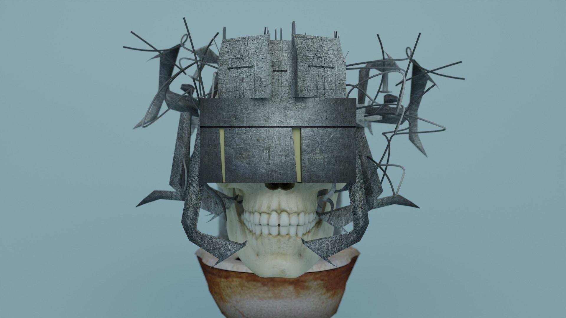 Skibidi toilet Skeleton Toilet 3D model_1